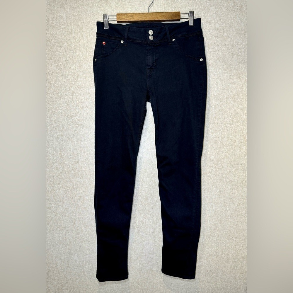 Hudson Black Collin Flap Skinny Jeans Preppy Closet Staple Size 28